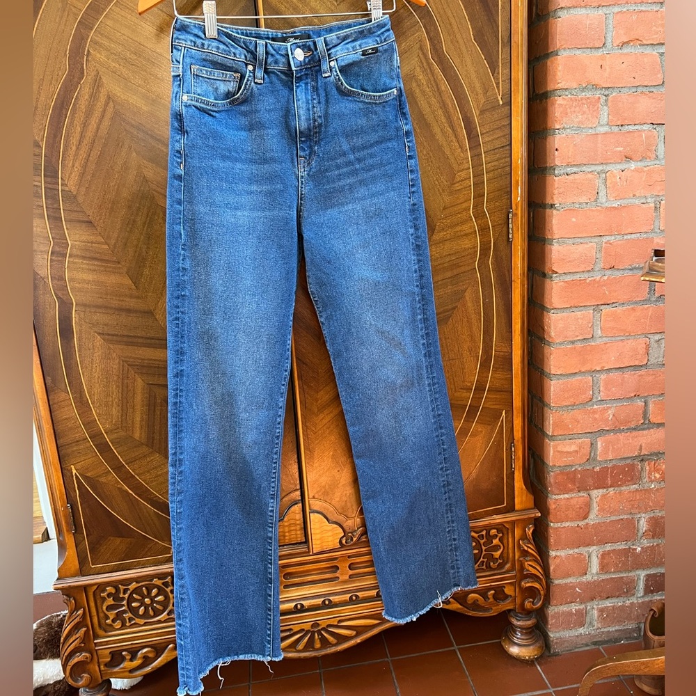 Mavi Victoria High-Rise Wide-Leg all blue Raw Hem Dark Blue 27/32 jeans denim